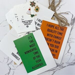 Christmas Card Bundle - Gift Tag Set - Holiday Gift Giving Lot